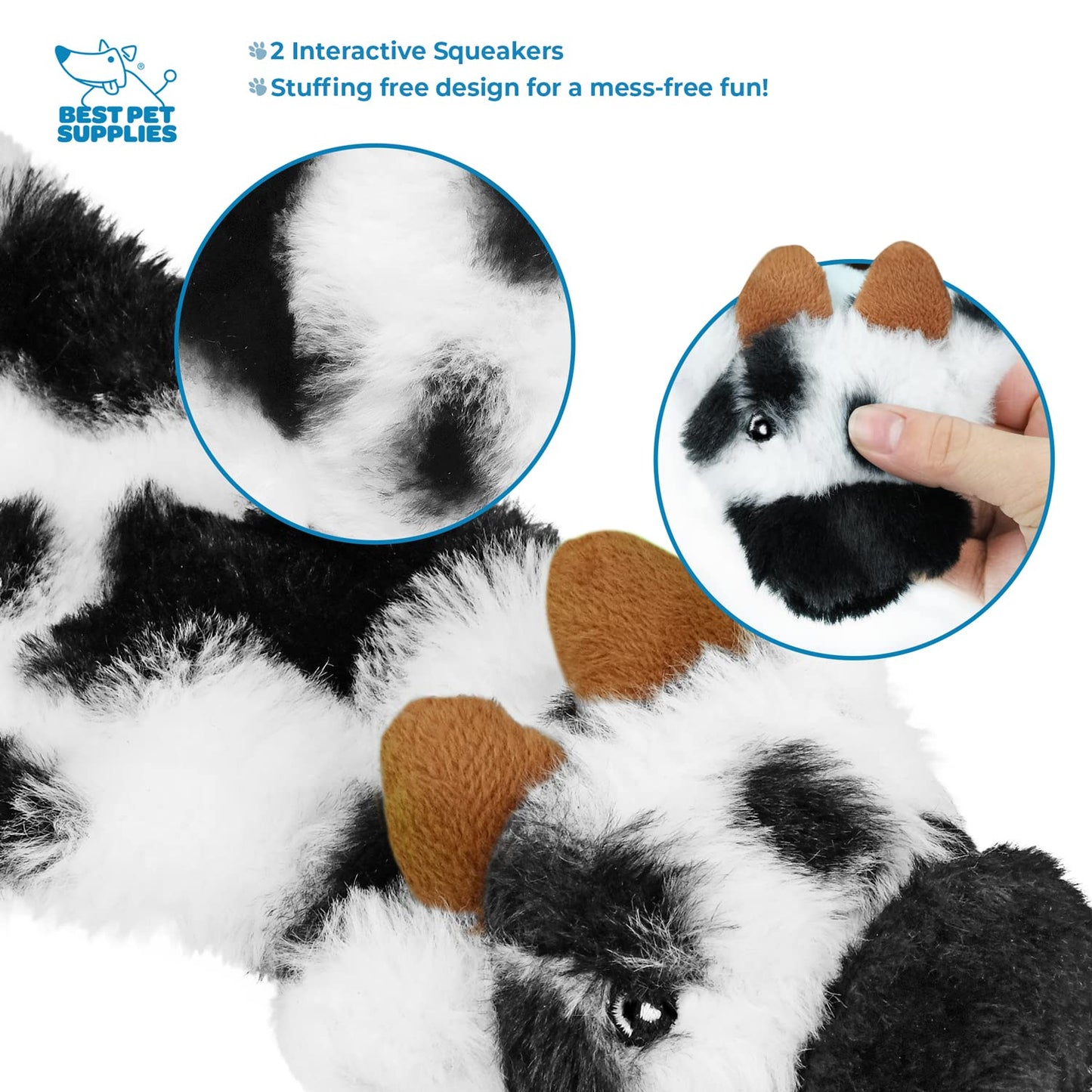 Best Pet Supplies 2-in-1 Stuffless Squeaky Dog Toys with Soft, Durable Fabric for Small, Medium, and Large Pets, No Stuffing for Indoor Play, Supports Active Biting and Play - 1Wild Duck, Small