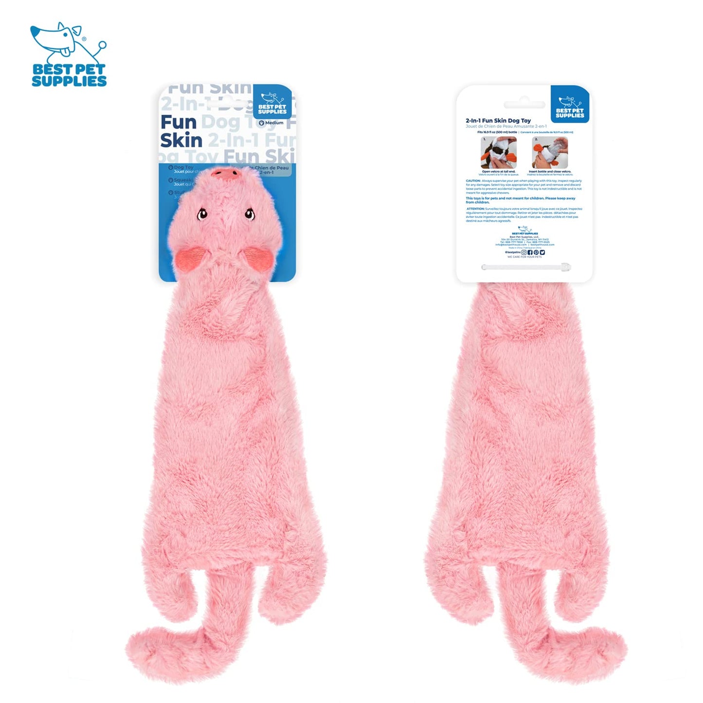 Best Pet Supplies 2-in-1 Stuffless Squeaky Dog Toys with Soft, Durable Fabric for Small, Medium, and Large Pets, No Stuffing for Indoor Play, Supports Active Biting and Play - 1Wild Duck, Small