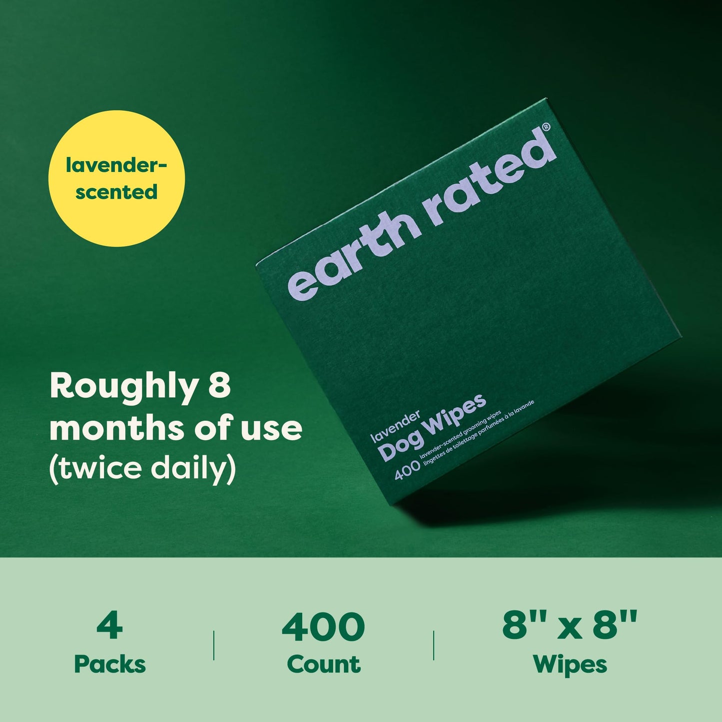 Earth Rated Pet Ear Wipes, Hypoallergenic Ear Wipes for Dogs & Cats to Remove Dirt and Wax Build up, Oatmeal Scent, 70 Count