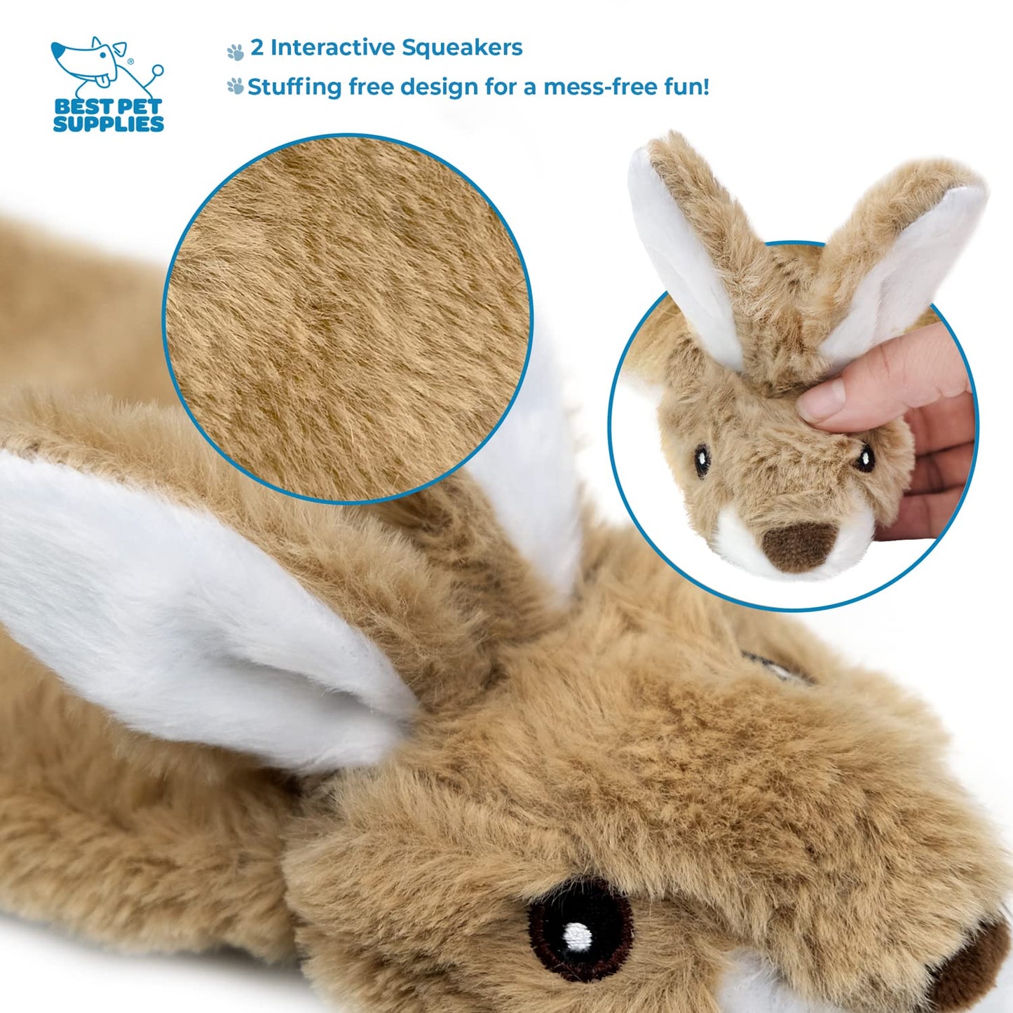 Best Pet Supplies 2-in-1 Stuffless Squeaky Dog Toys with Soft, Durable Fabric for Small, Medium, and Large Pets, No Stuffing for Indoor Play, Supports Active Biting and Play - 1Wild Duck, Small