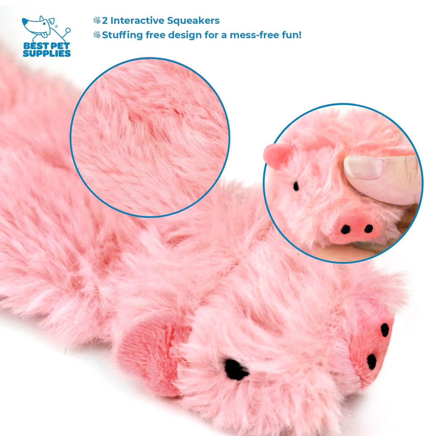 Best Pet Supplies 2-in-1 Stuffless Squeaky Dog Toys with Soft, Durable Fabric for Small, Medium, and Large Pets, No Stuffing for Indoor Play, Supports Active Biting and Play - 1Wild Duck, Small