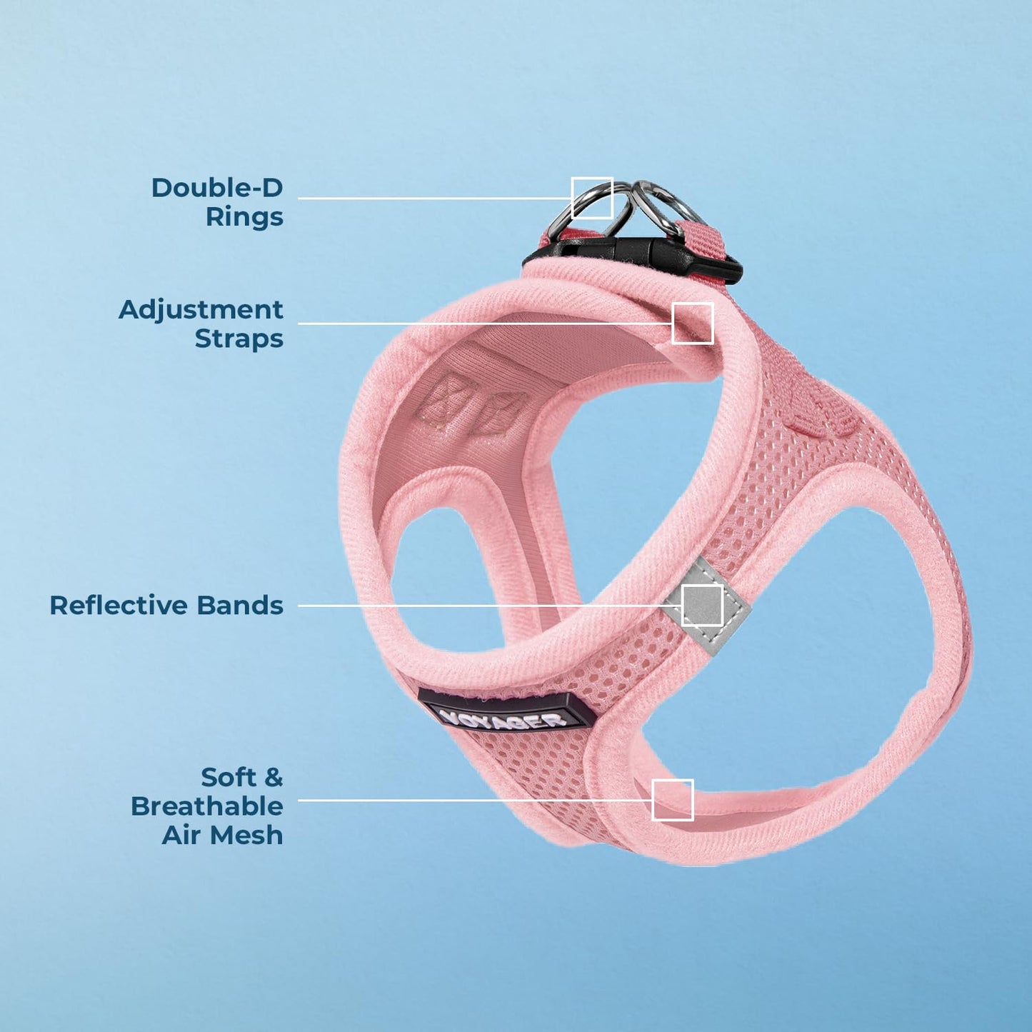 Best Pet Supplies Voyager Step-in Air Dog Harness - All Weather Mesh Step in Vest Harness for Small and Medium Dogs by - Harness (Fuchsia), Medium