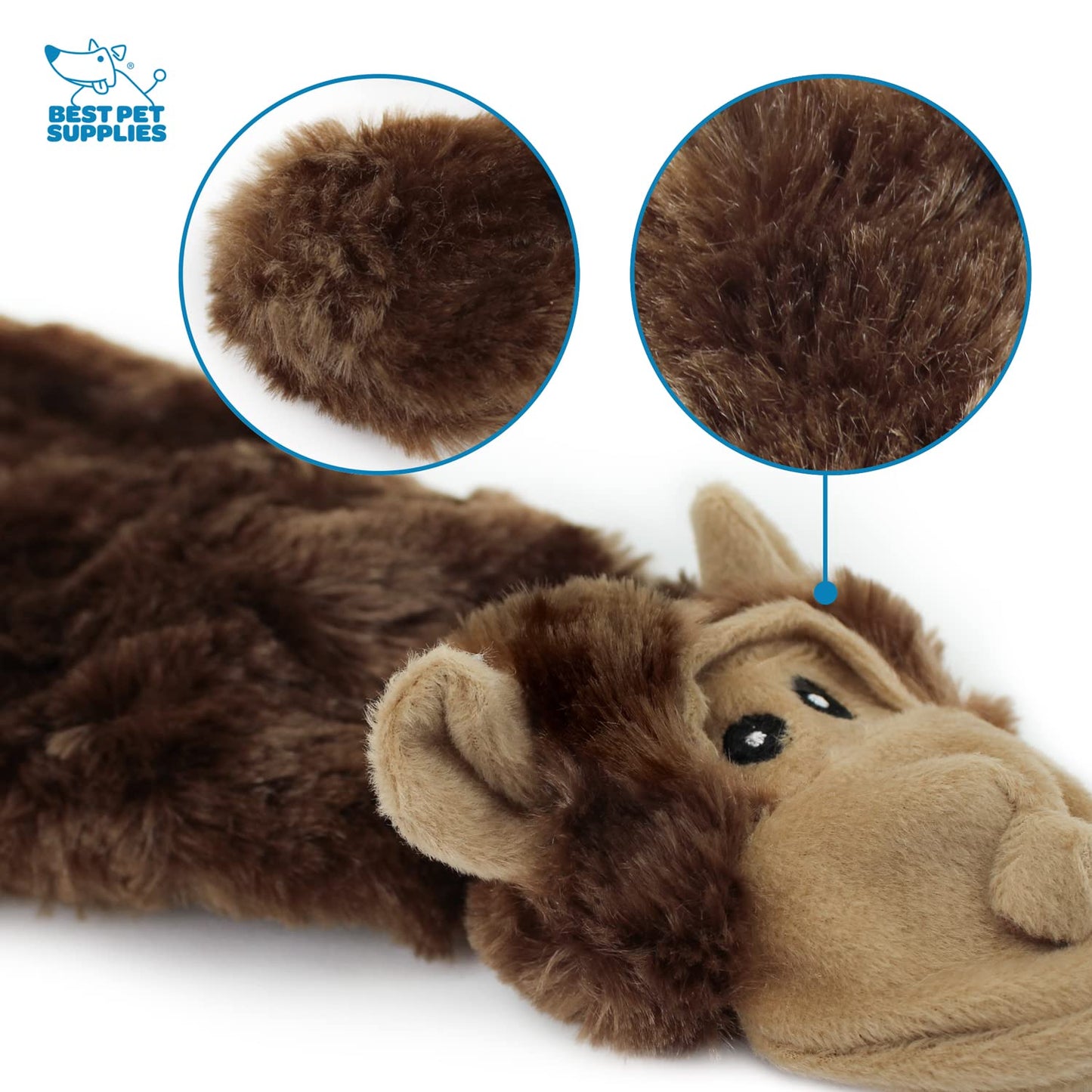 Best Pet Supplies 2-in-1 Stuffless Squeaky Dog Toys with Soft, Durable Fabric for Small, Medium, and Large Pets, No Stuffing for Indoor Play, Supports Active Biting and Play - 1Wild Duck, Small
