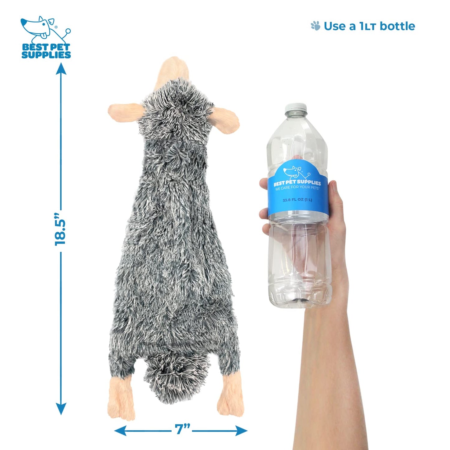 Best Pet Supplies 2-in-1 Stuffless Squeaky Dog Toys with Soft, Durable Fabric for Small, Medium, and Large Pets, No Stuffing for Indoor Play, Supports Active Biting and Play - 1Wild Duck, Small
