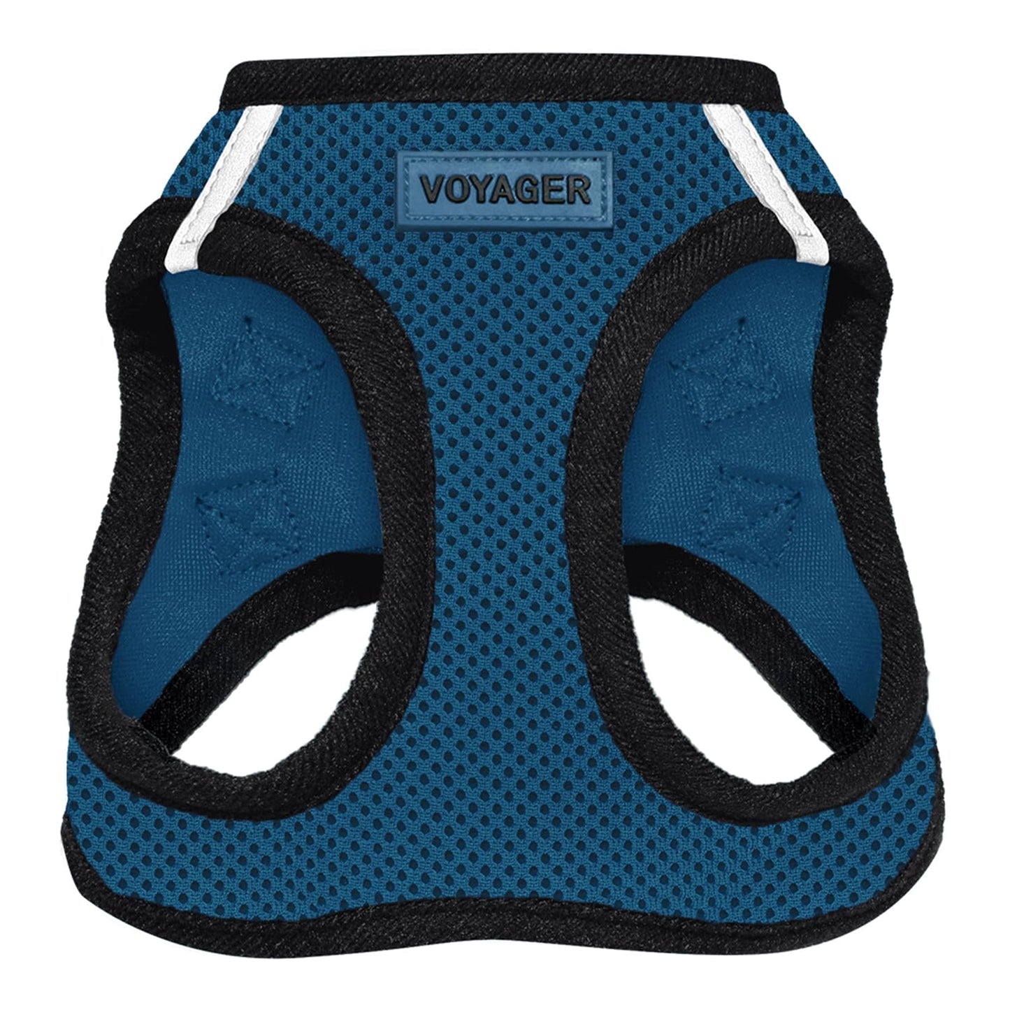 Voyager Step-In Air Dog Harness - All Weather Mesh, Reflective, No Pull Harness for Small, Medium Dogs, Cats - Secure with Hook & Loop Fastener, Buckle, Double D-Rings - Black/Black Trim, S