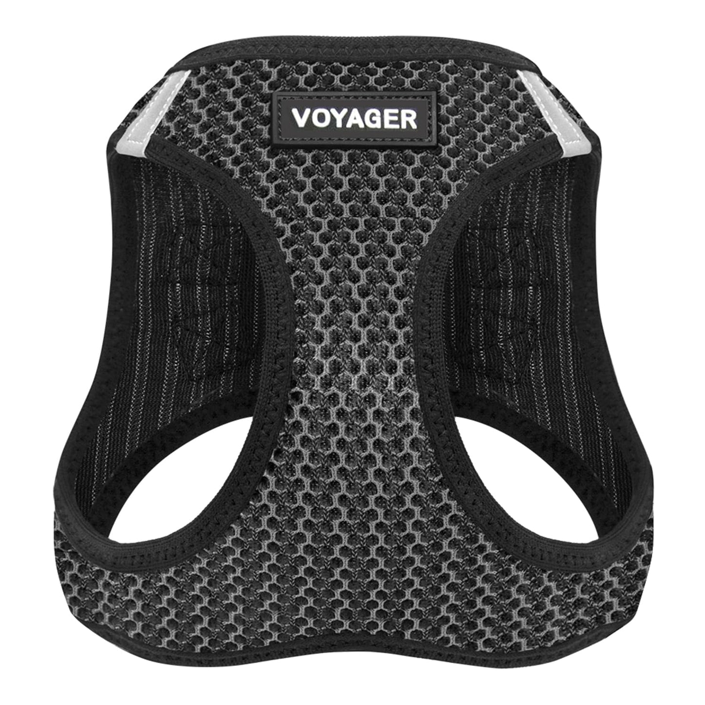 Voyager Step-In Air Dog Harness - All Weather Mesh, Reflective, No Pull Harness for Small, Medium Dogs, Cats - Secure with Hook & Loop Fastener, Buckle, Double D-Rings - Black/Black Trim, S