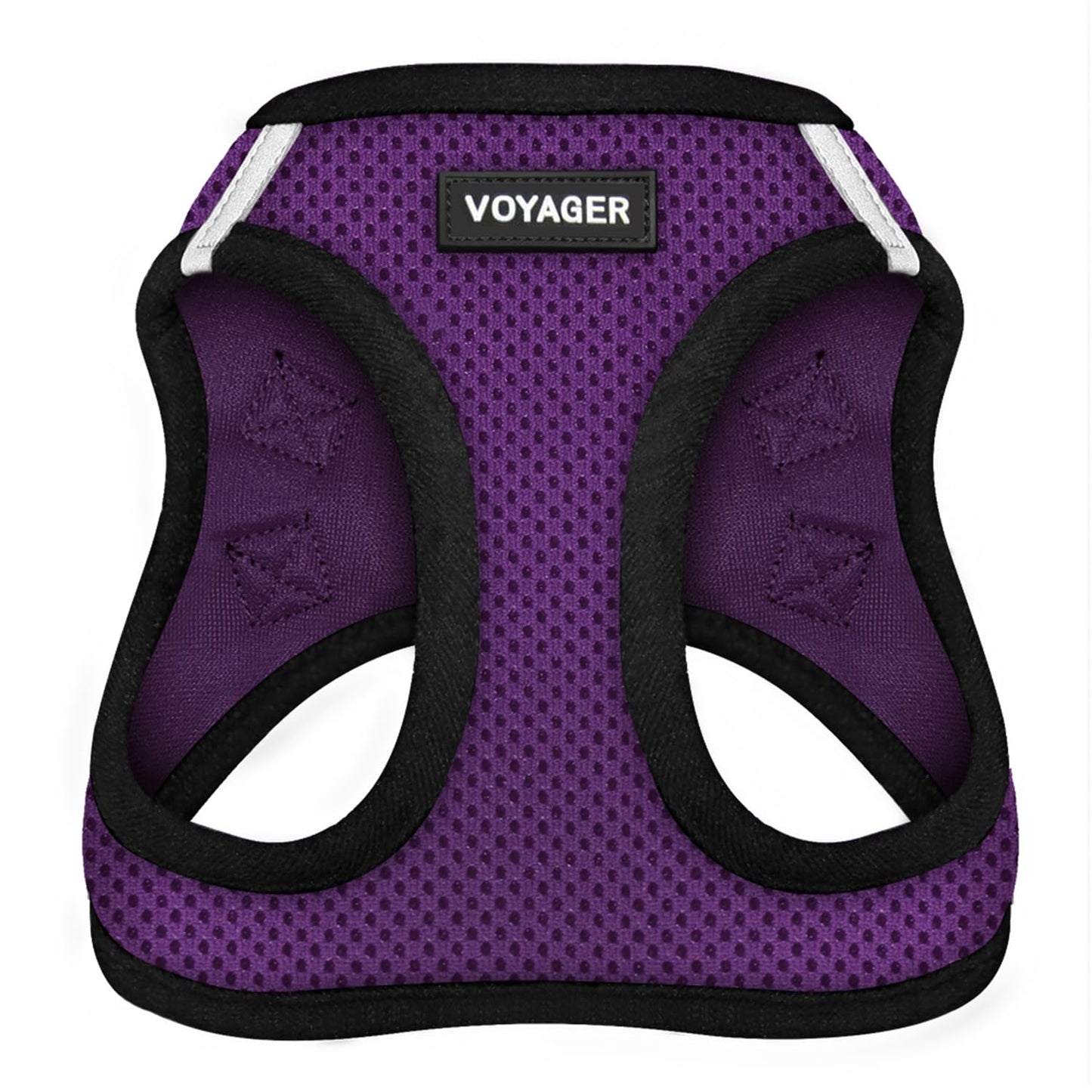 Voyager Step-In Air Dog Harness - All Weather Mesh, Reflective, No Pull Harness for Small, Medium Dogs, Cats - Secure with Hook & Loop Fastener, Buckle, Double D-Rings - Black/Black Trim, S