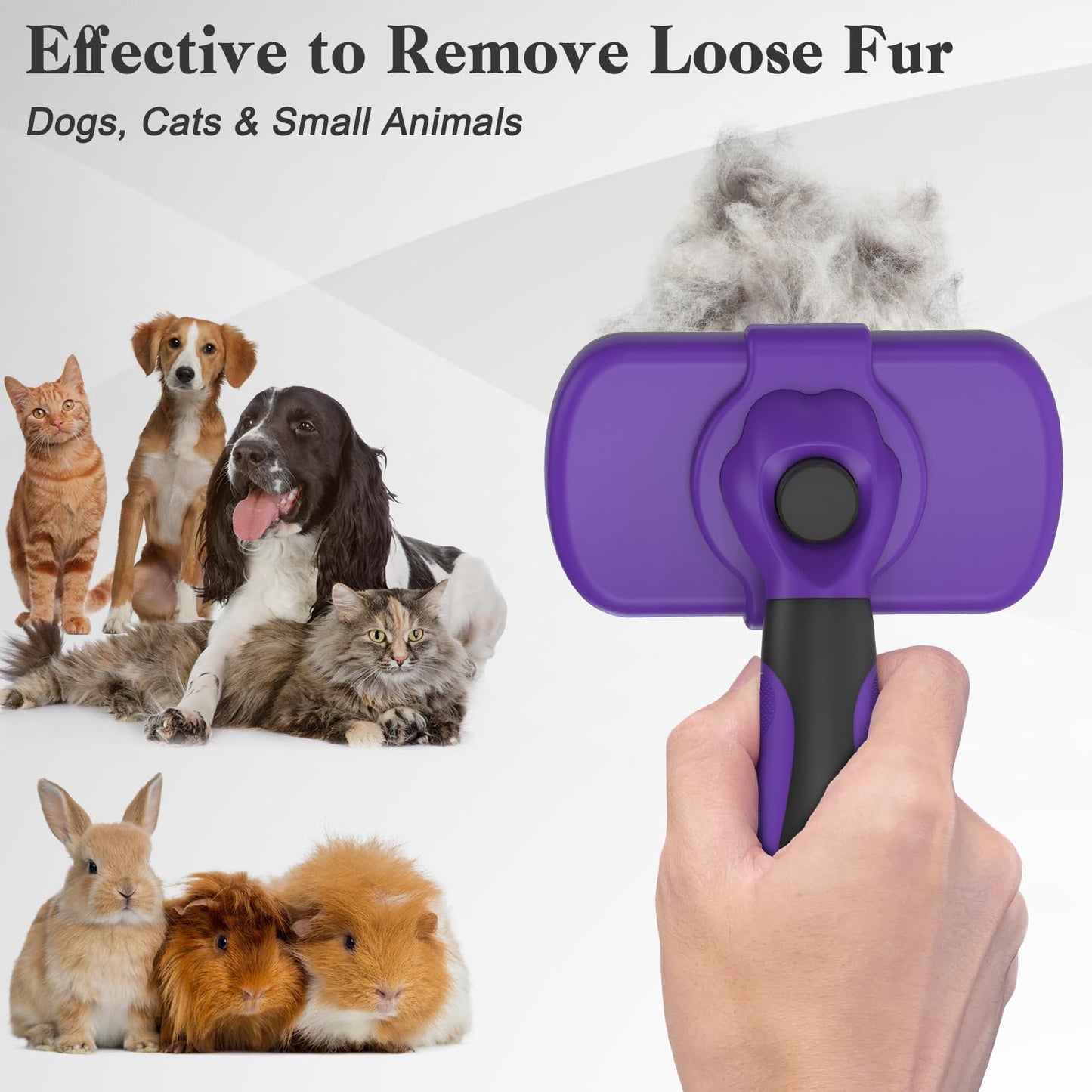 Swihauk Self Cleaning Slicker Brush for Dogs & Cats, Skin Friendly Grooming Cat Brush, Dog Brush for Shedding, Deshedding Brush, Hair Brush Puppy Brush for Haired Dogs, Pet Supplies Accessories, Blue