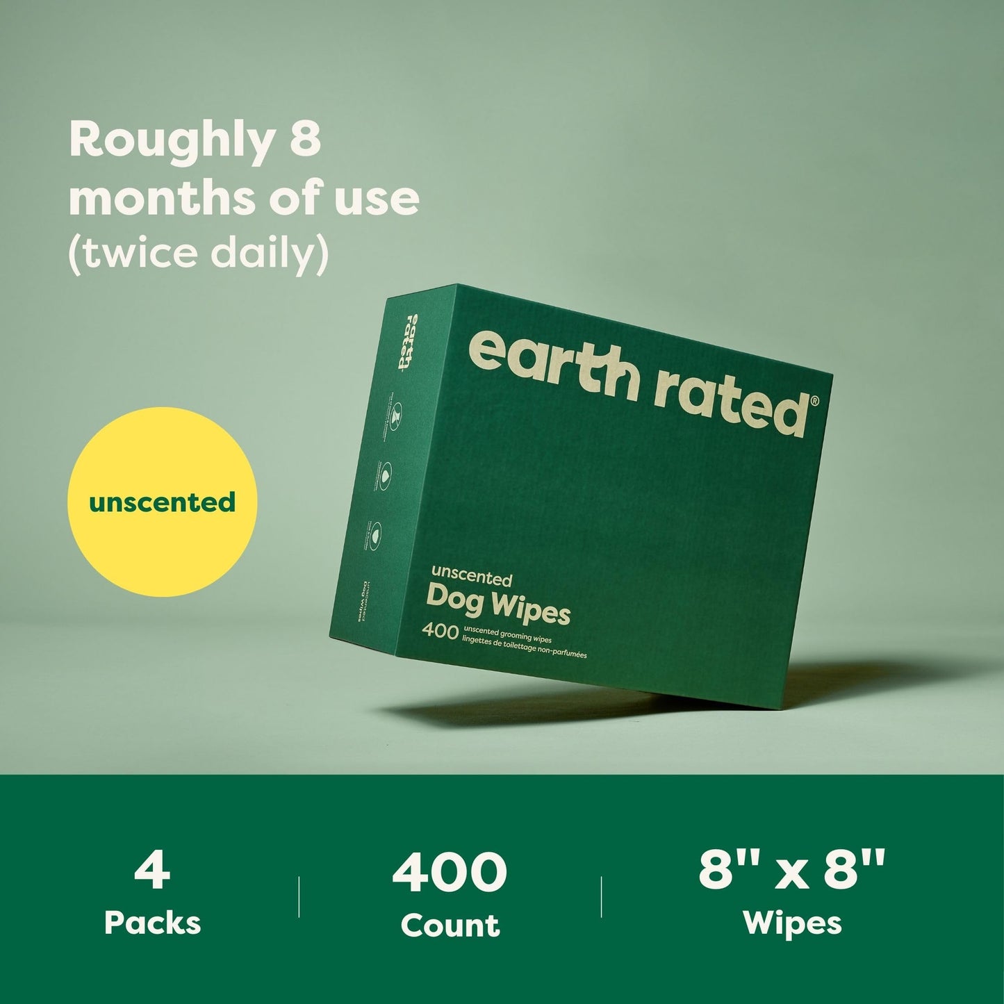 Earth Rated Pet Ear Wipes, Hypoallergenic Ear Wipes for Dogs & Cats to Remove Dirt and Wax Build up, Oatmeal Scent, 70 Count