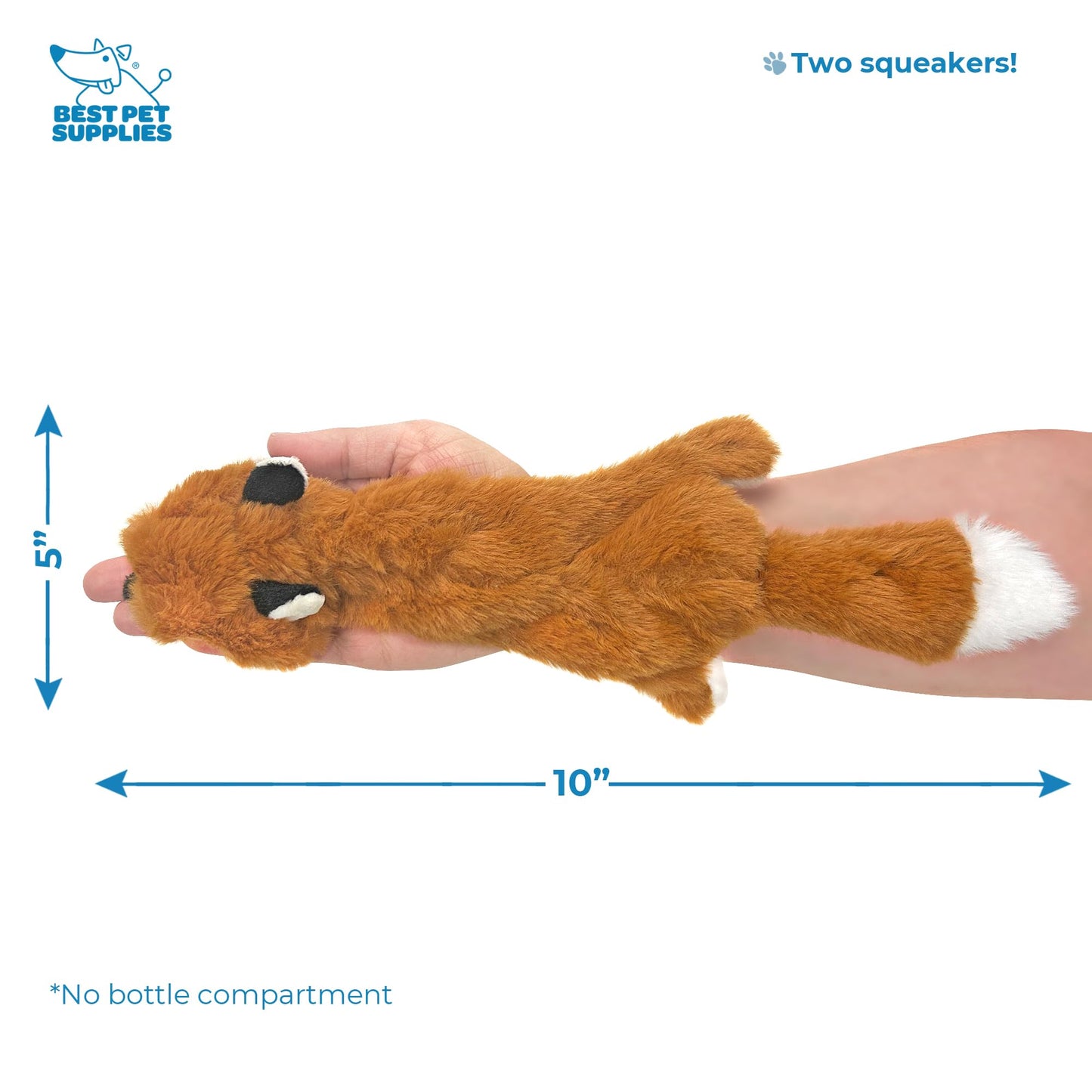 Best Pet Supplies 2-in-1 Stuffless Squeaky Dog Toys with Soft, Durable Fabric for Small, Medium, and Large Pets, No Stuffing for Indoor Play, Supports Active Biting and Play - 1Wild Duck, Small