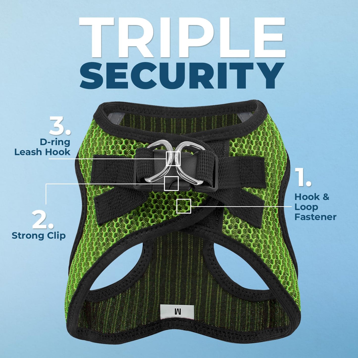 Voyager Step-In Air Dog Harness - All Weather Mesh, Reflective, No Pull Harness for Small, Medium Dogs, Cats - Secure with Hook & Loop Fastener, Buckle, Double D-Rings - Black/Black Trim, S