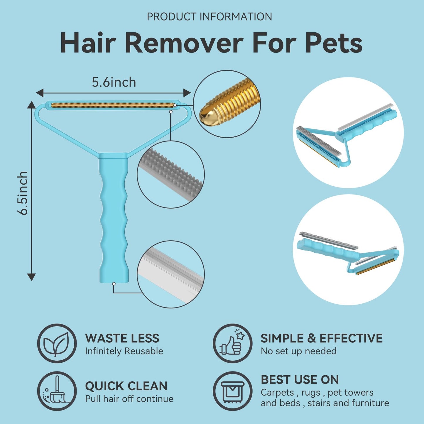 Pet Hair Remover, Dog Cat Hair Remover,Lint Remover,Carpet Rake for Pet Hair Removal,Carpet Rake,Lint Brush,Lint Shaver for Carpets, Car Mat,Couch,Pet Bed,Furniture & Rug