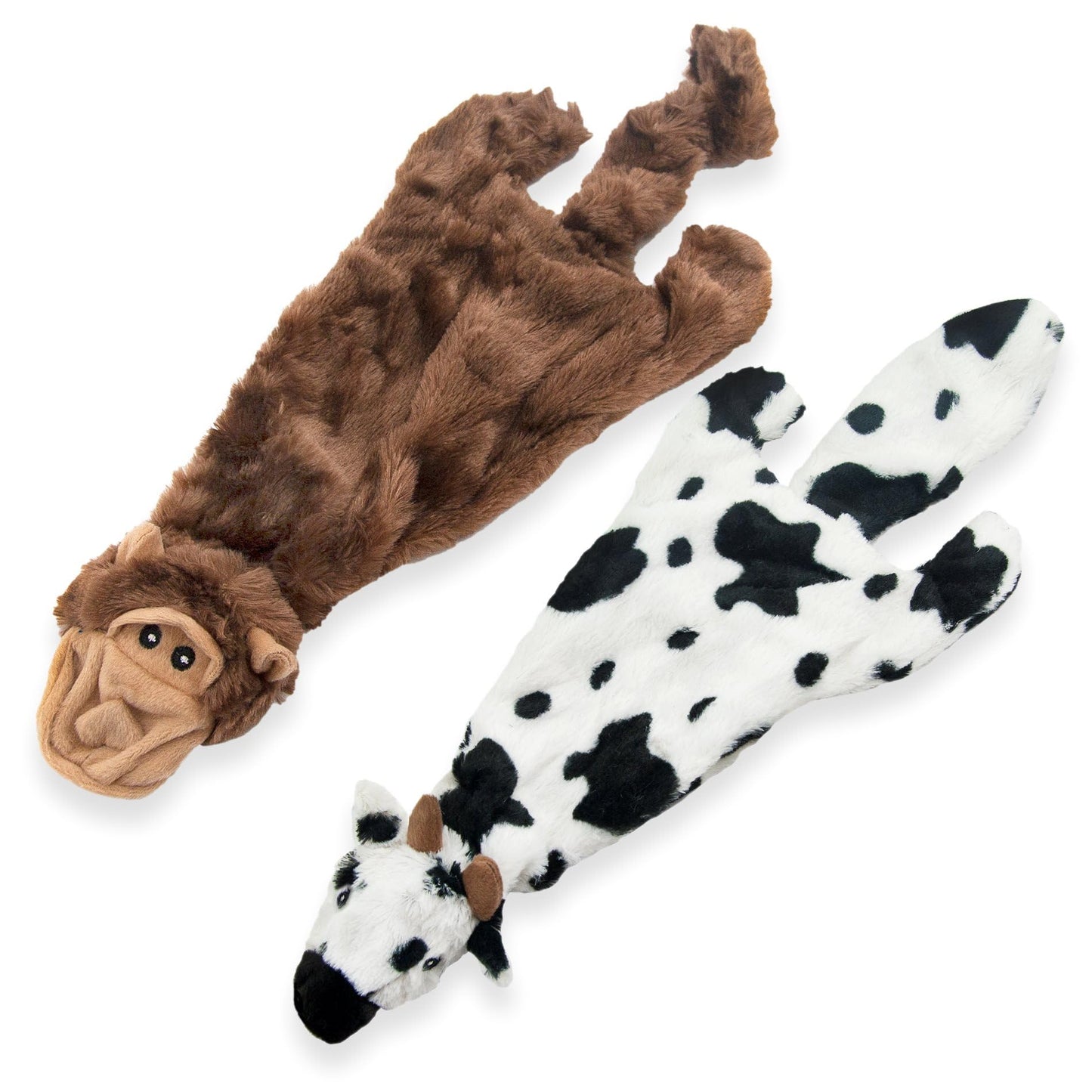 Best Pet Supplies 2-in-1 Stuffless Squeaky Dog Toys with Soft, Durable Fabric for Small, Medium, and Large Pets, No Stuffing for Indoor Play, Supports Active Biting and Play - 1Wild Duck, Small