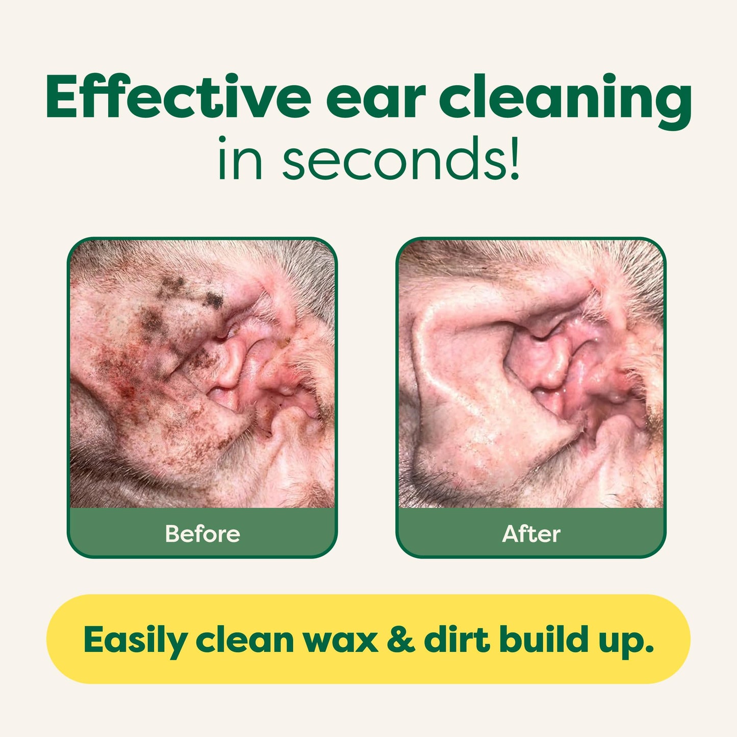 Earth Rated Pet Ear Wipes, Hypoallergenic Ear Wipes for Dogs & Cats to Remove Dirt and Wax Build up, Oatmeal Scent, 70 Count