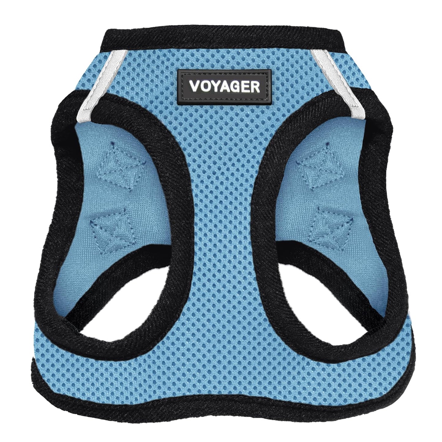 Voyager Step-In Air Dog Harness - All Weather Mesh, Reflective, No Pull Harness for Small, Medium Dogs, Cats - Secure with Hook & Loop Fastener, Buckle, Double D-Rings - Black/Black Trim, S