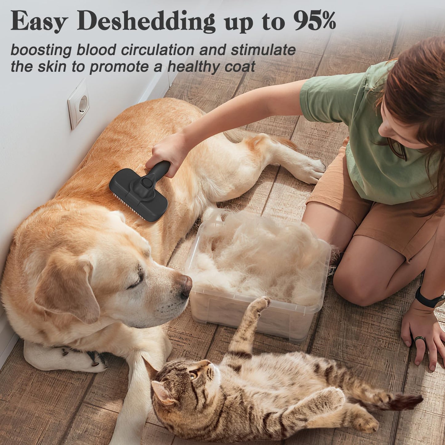 Swihauk Self Cleaning Slicker Brush for Dogs & Cats, Skin Friendly Grooming Cat Brush, Dog Brush for Shedding, Deshedding Brush, Hair Brush Puppy Brush for Haired Dogs, Pet Supplies Accessories, Blue