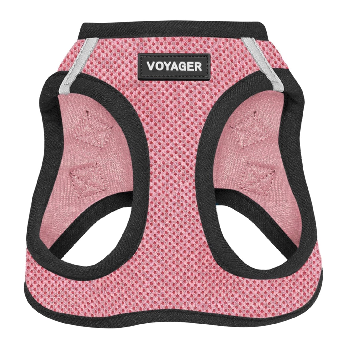 Voyager Step-In Air Dog Harness - All Weather Mesh, Reflective, No Pull Harness for Small, Medium Dogs, Cats - Secure with Hook & Loop Fastener, Buckle, Double D-Rings - Black/Black Trim, S
