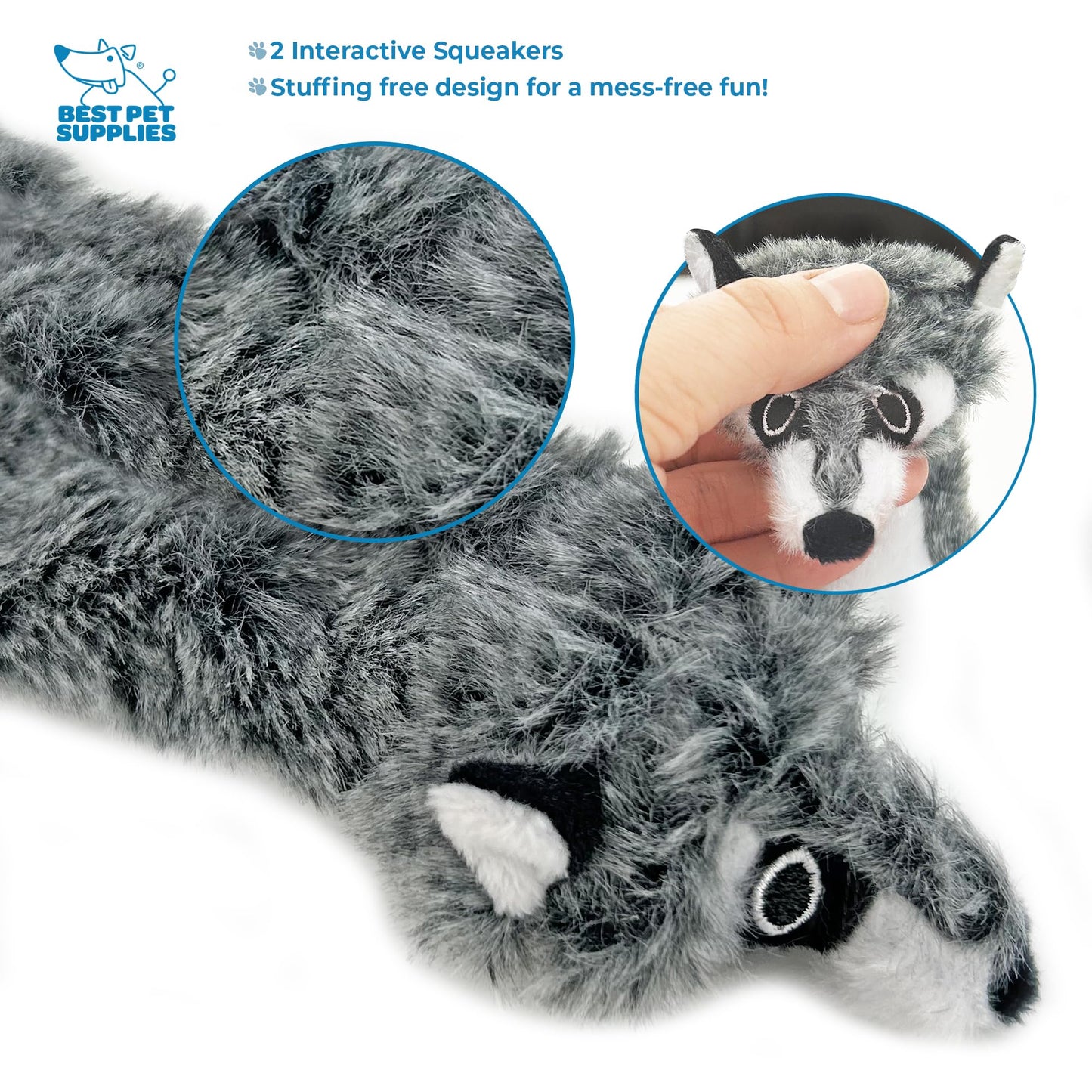 Best Pet Supplies 2-in-1 Stuffless Squeaky Dog Toys with Soft, Durable Fabric for Small, Medium, and Large Pets, No Stuffing for Indoor Play, Supports Active Biting and Play - 1Wild Duck, Small