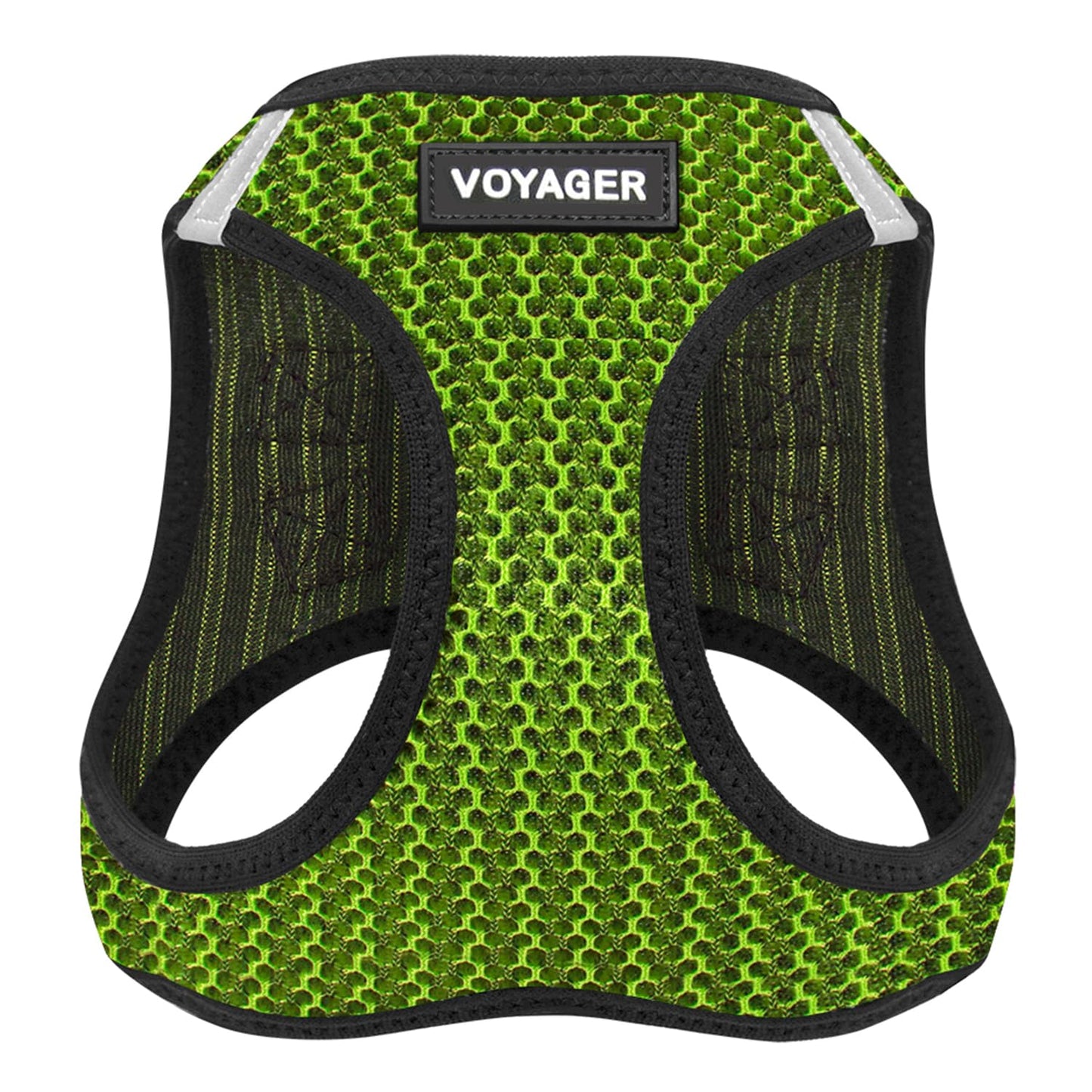 Voyager Step-In Air Dog Harness - All Weather Mesh, Reflective, No Pull Harness for Small, Medium Dogs, Cats - Secure with Hook & Loop Fastener, Buckle, Double D-Rings - Black/Black Trim, S