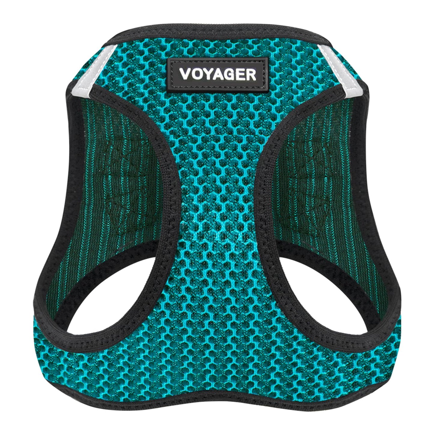 Voyager Step-In Air Dog Harness - All Weather Mesh, Reflective, No Pull Harness for Small, Medium Dogs, Cats - Secure with Hook & Loop Fastener, Buckle, Double D-Rings - Black/Black Trim, S