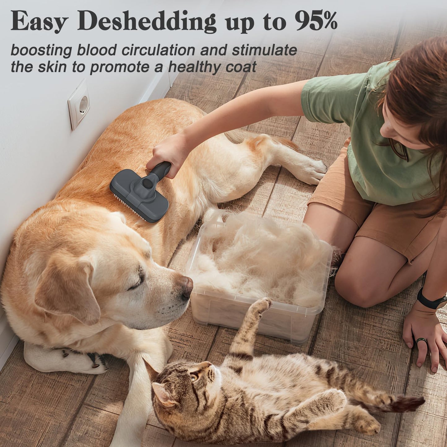 Swihauk Self Cleaning Slicker Brush for Dogs & Cats, Skin Friendly Grooming Cat Brush, Dog Brush for Shedding, Deshedding Brush, Hair Brush Puppy Brush for Haired Dogs, Pet Supplies Accessories, Blue
