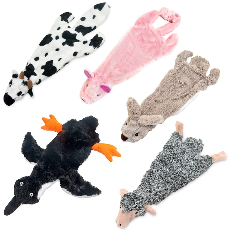 Best Pet Supplies 2-in-1 Stuffless Squeaky Dog Toys with Soft, Durable Fabric for Small, Medium, and Large Pets, No Stuffing for Indoor Play, Supports Active Biting and Play - 1Wild Duck, Small