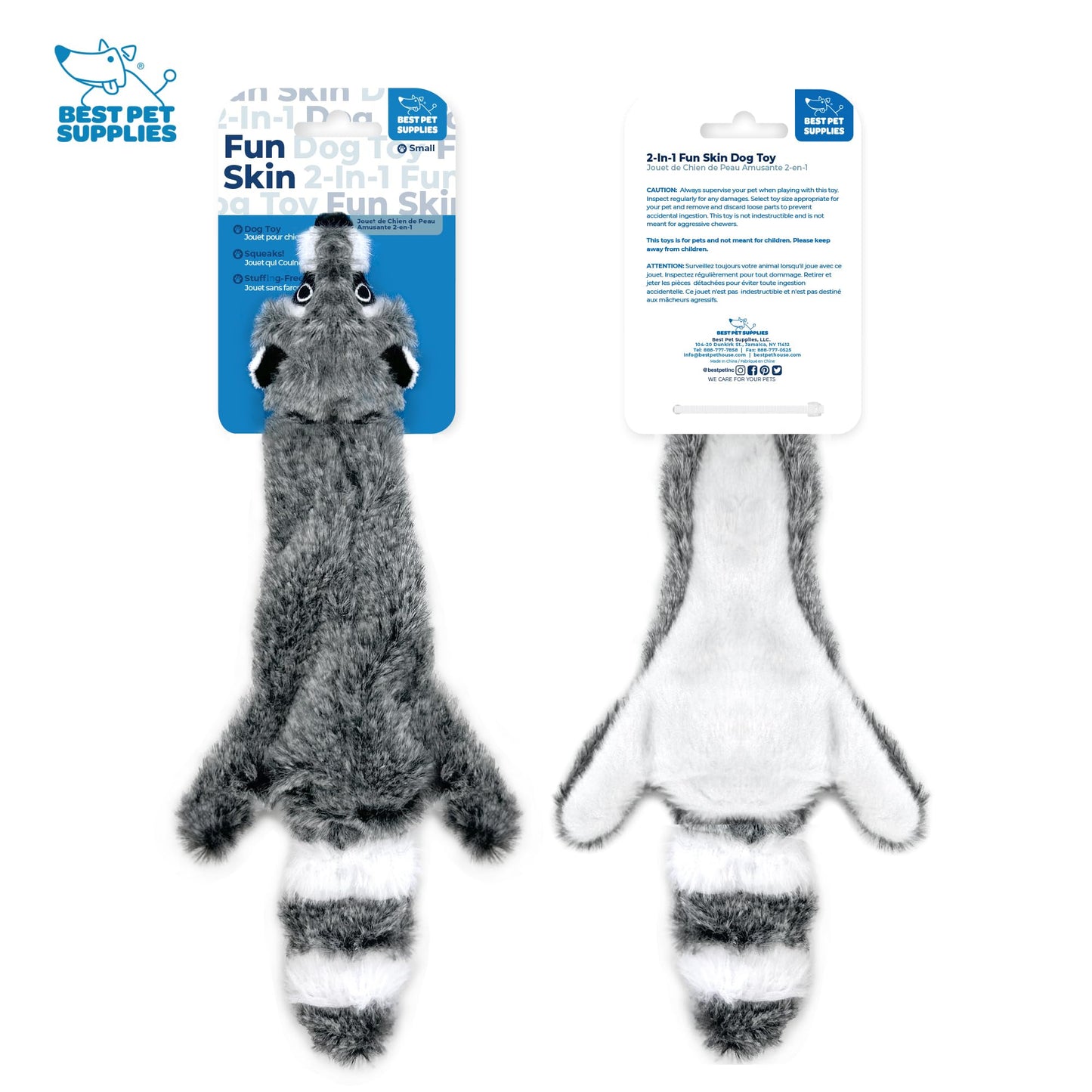 Best Pet Supplies 2-in-1 Stuffless Squeaky Dog Toys with Soft, Durable Fabric for Small, Medium, and Large Pets, No Stuffing for Indoor Play, Supports Active Biting and Play - 1Wild Duck, Small